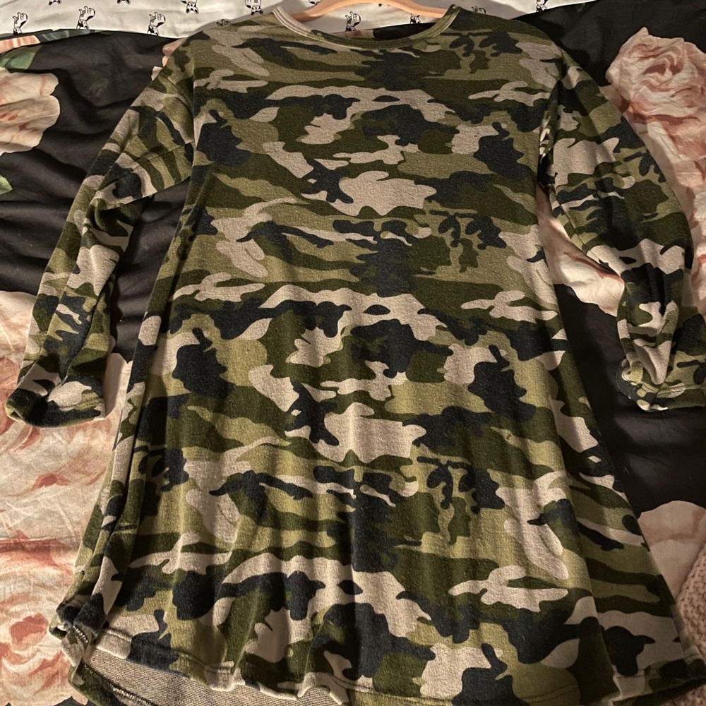 Camouflage ruffle dress